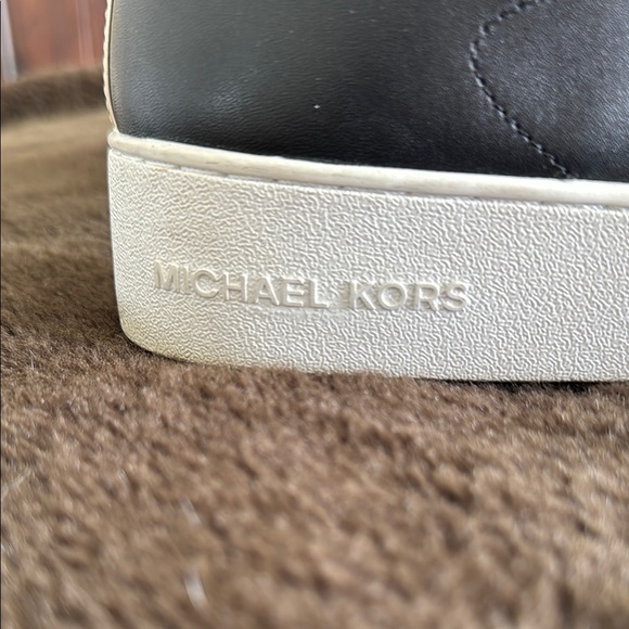 Michael Kors Black and Gold High-Top Sneakers - Picture 4 of 6